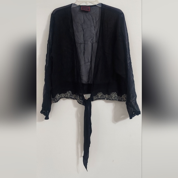 April Cornell Tops April Cornell Womens Sheer Top With Beads Poshmark